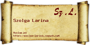 Szolga Larina névjegykártya